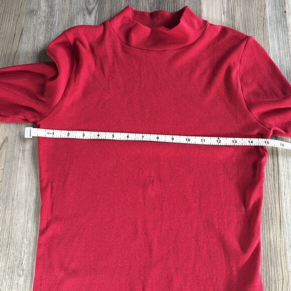 Hollister Must Have Collection Long Sleeved Red Ribbed Mock Neck Shirt Size Larg - Picture 5 of 10